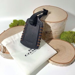 Coach Black Leather Luggage Tag